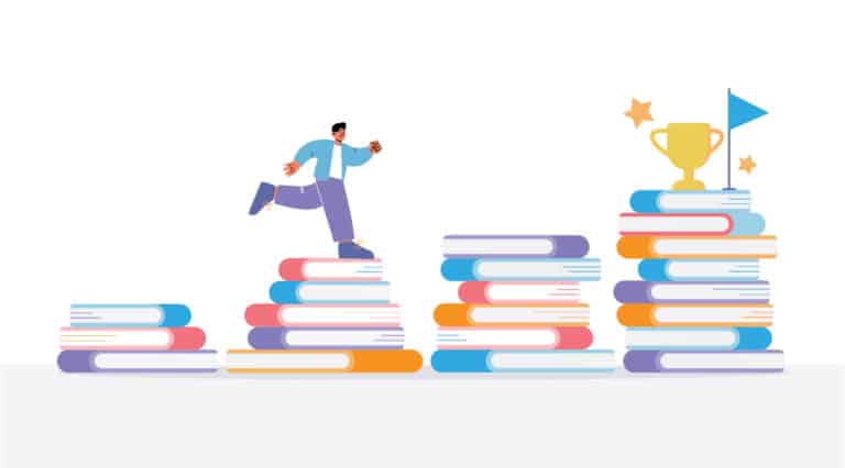 Student leaping over books - The Second Plane of Development