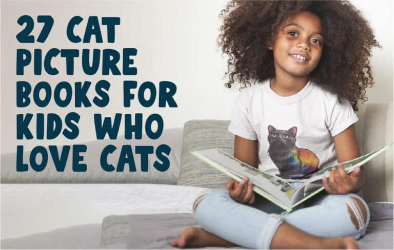 Young girl wearing a cat shirt reading a book