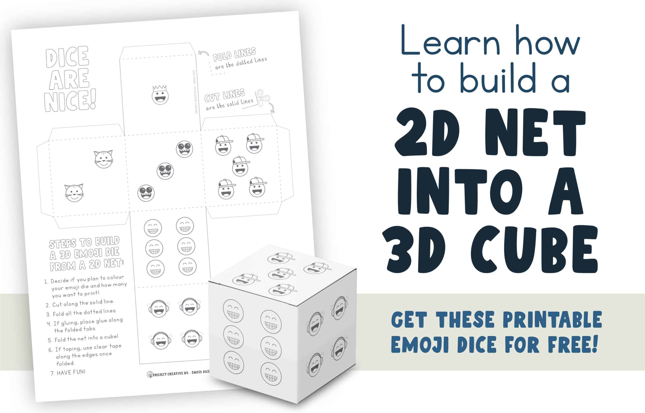 How to Fold a Net of a Cube (+ FREE Printable) - That's So Montessori