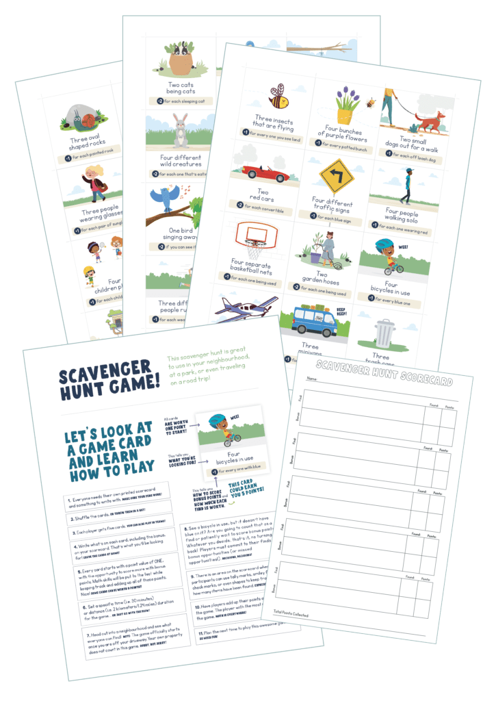 Images of our neighborhood walk scavenger hunt.