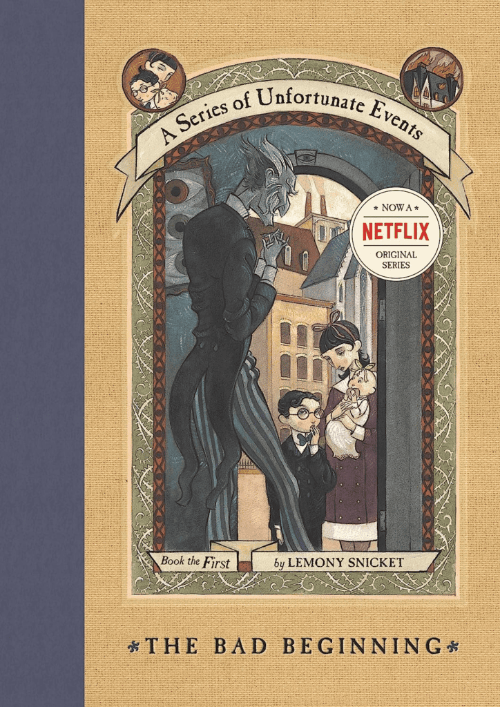 An image of the book cover for A Series of Unfortunate Events.