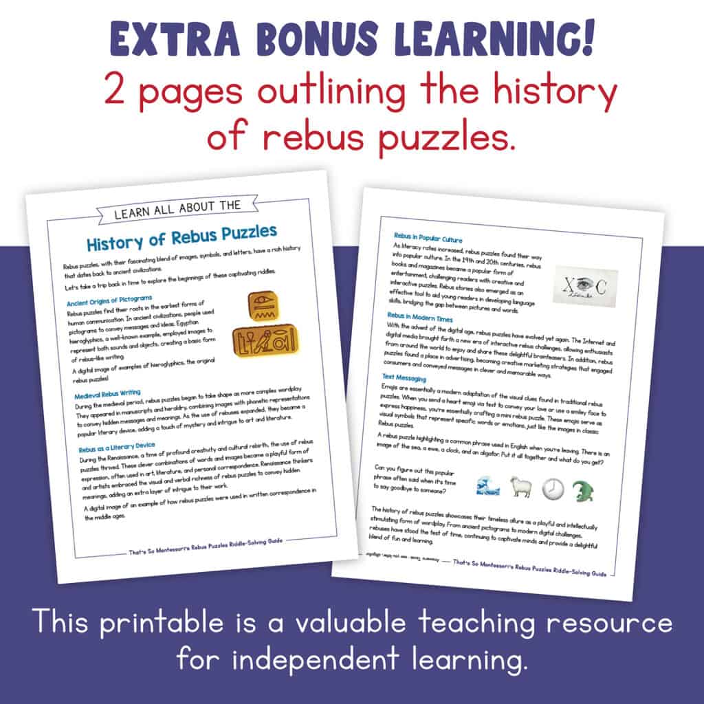 A thumbnail from our product titled Printable Rebus Puzzle Guide & Cards | Language Resource | Brain Teasers