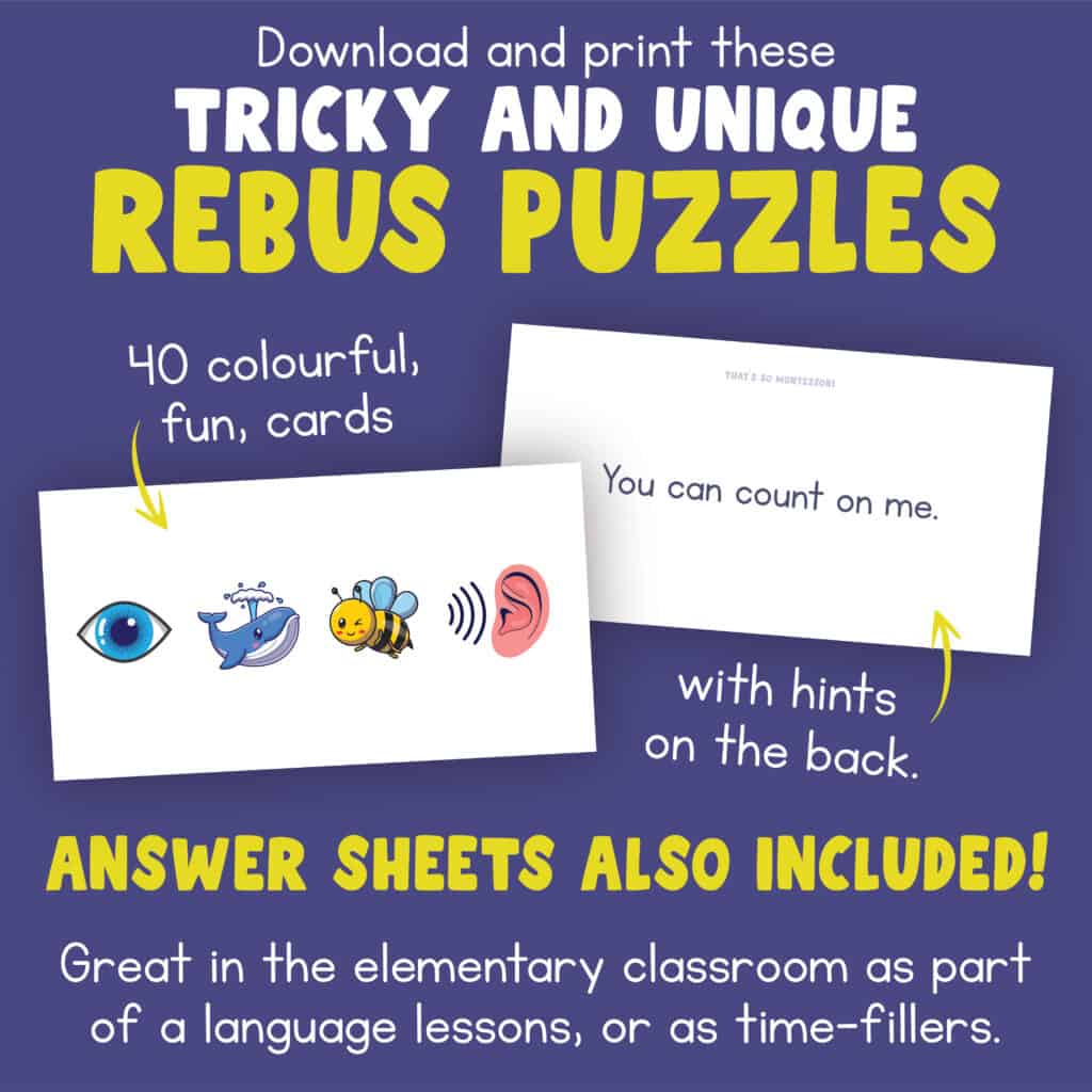 A thumbnail for our tricky rebus puzzles with answers product.