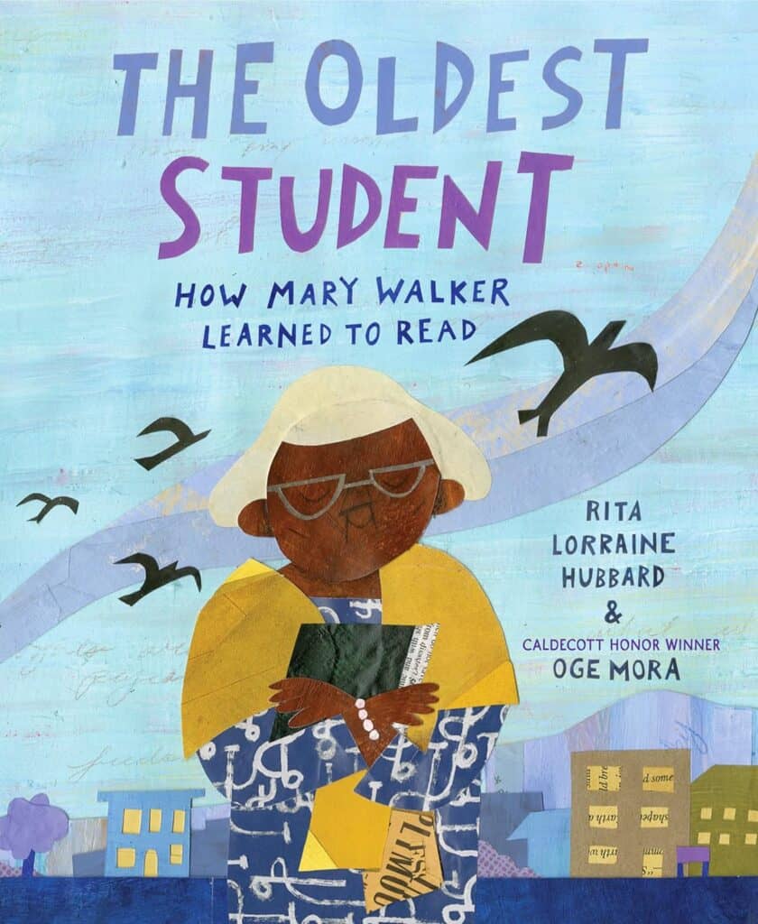 An image of the book cover 'The Oldest Student' which is a picture book that benefits older readers.
