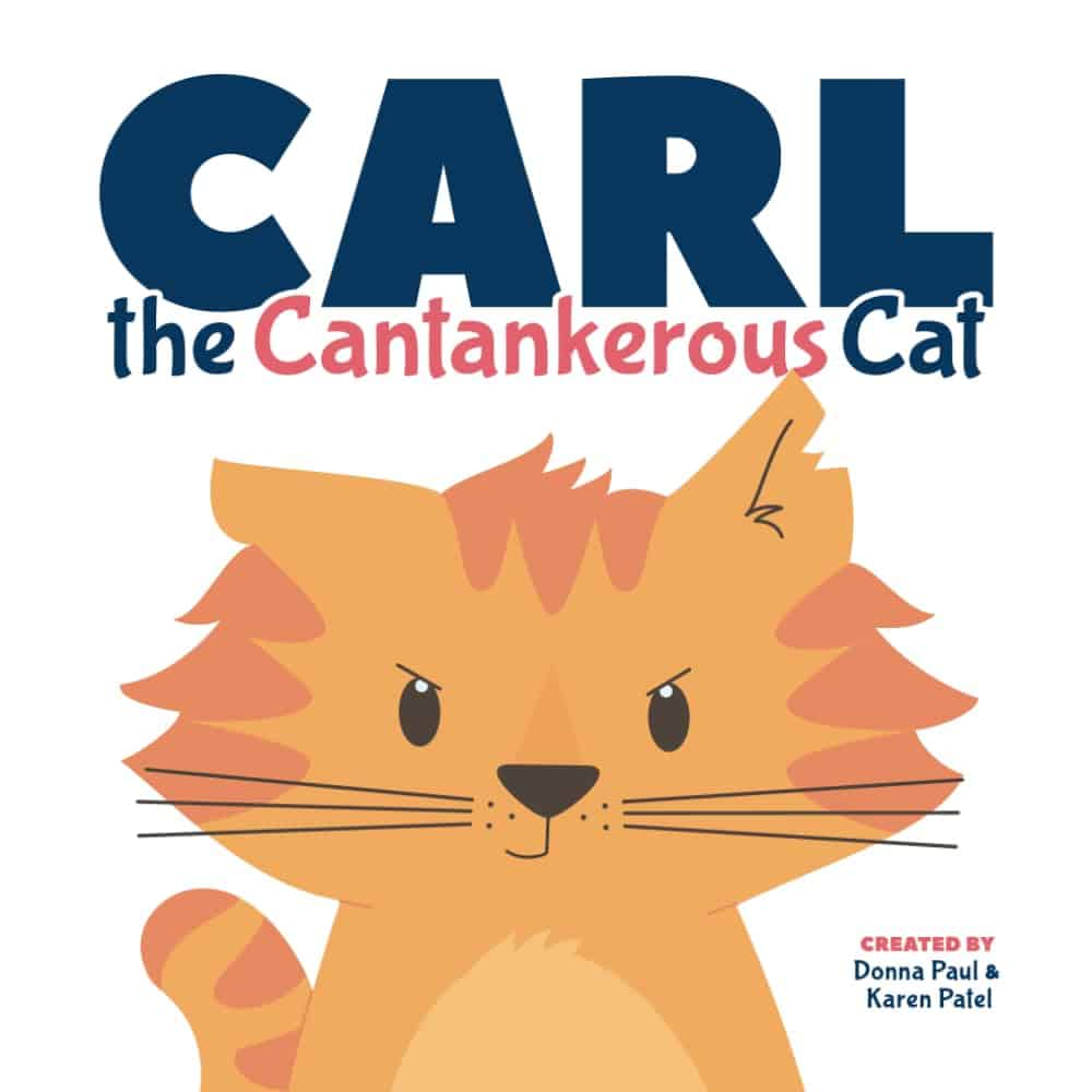 An image of our self-published picture book 'Carl the Cantankerous Cat' which is a picture book that benefits older readers.
