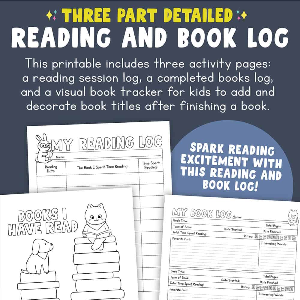 A sample of our book and reading log product for kids.