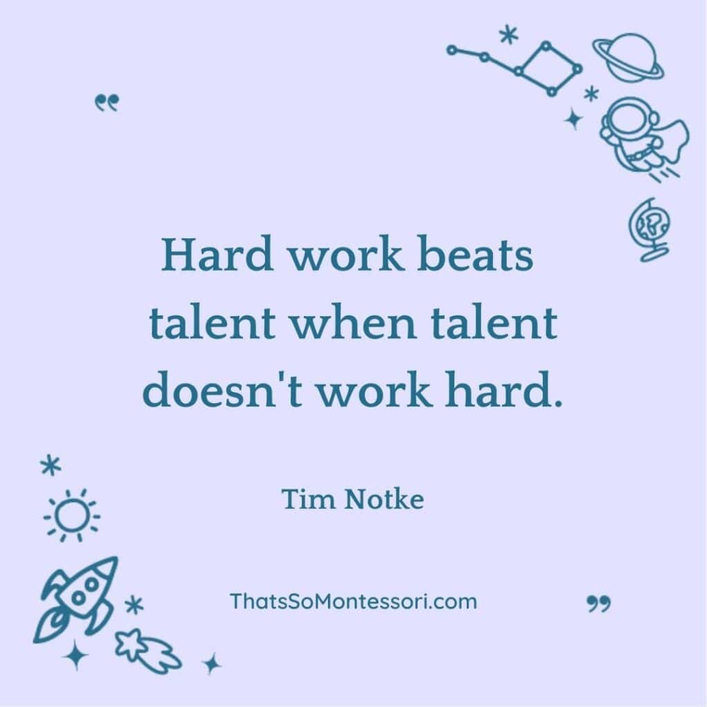 One of our short quotes for students about working hard.