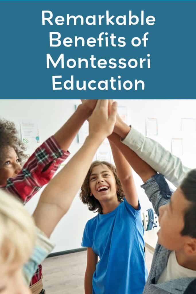 A Pinterest pin to promote the benefits of Montessori