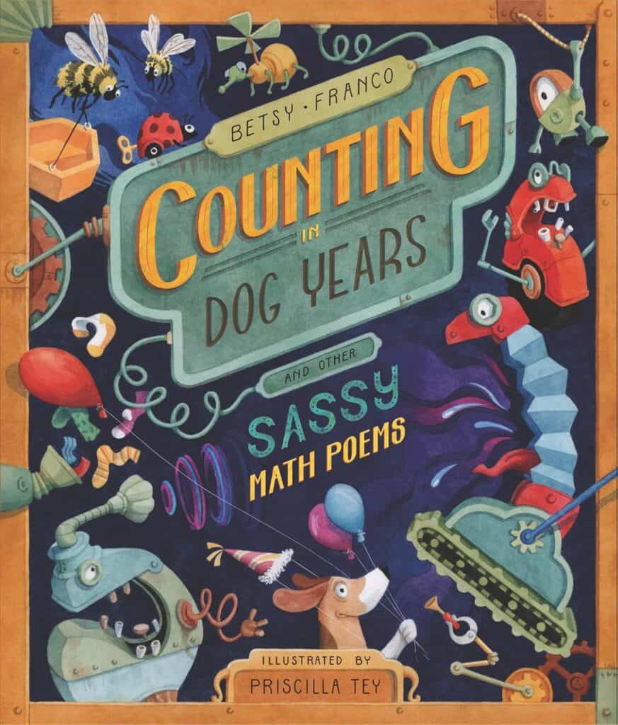 The cover of the book Counting in Dog Years, which is a book that's great to share on Pi Day.