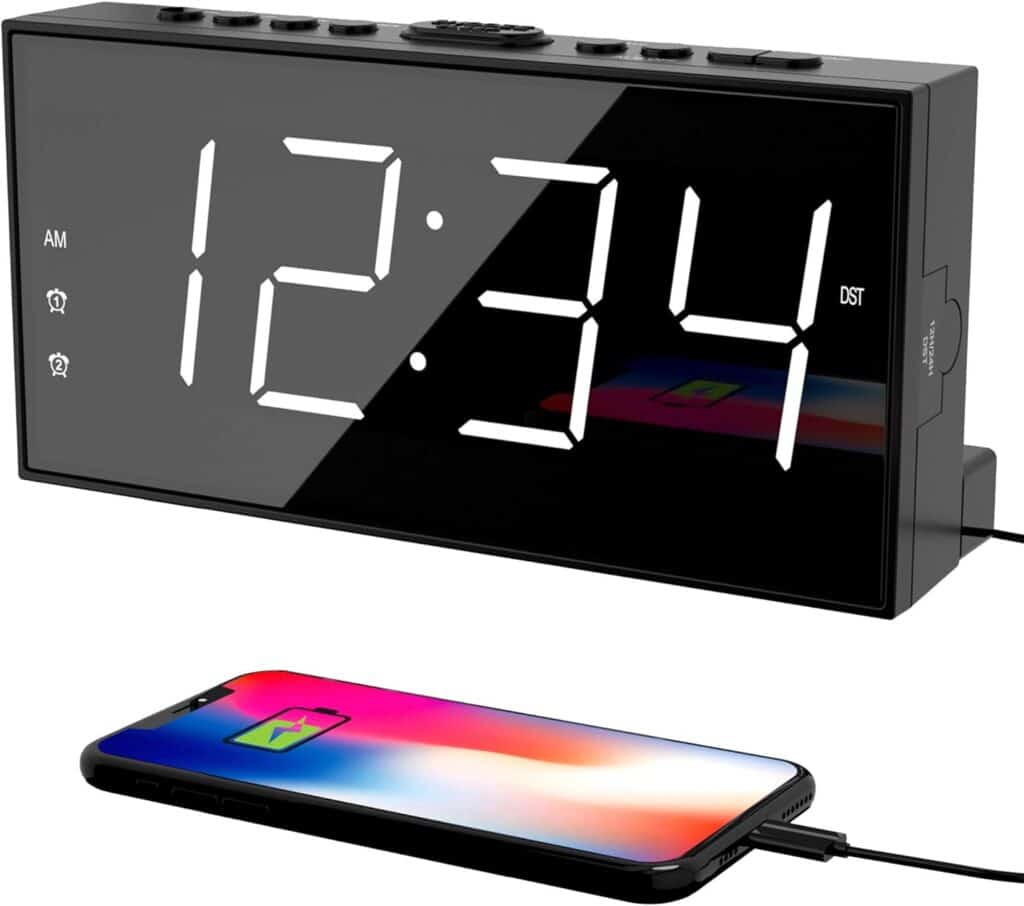 An image of an alarm clock, something you wouldn't think is on our elementary graduation gifts list, but it's so practical.