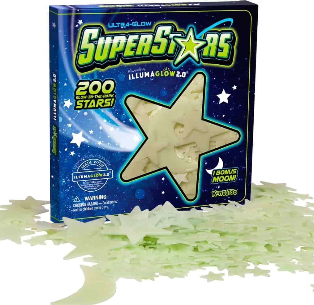 An image of the package of glow in the dark stars.
