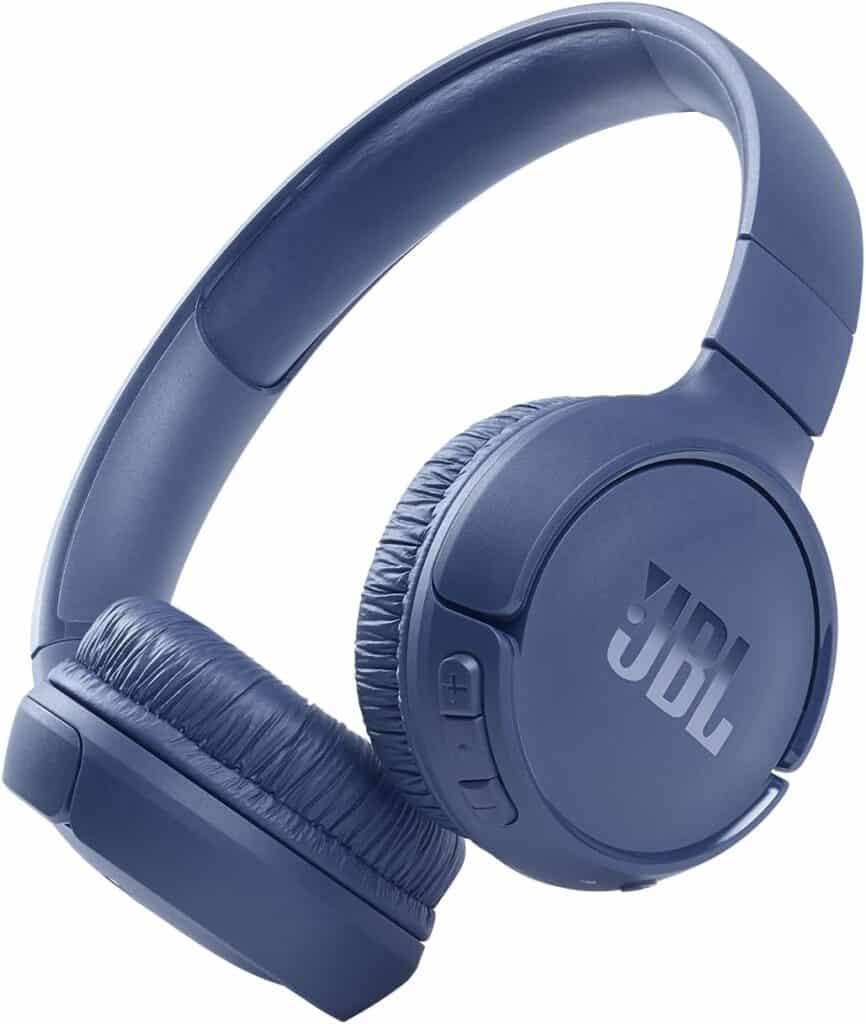 A blue pair of JBL wireless headphones. I have these and they are amazing!