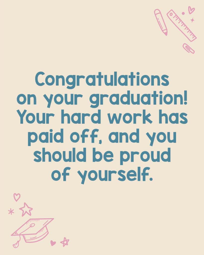 A simple note of congratulations geared to elementary students, but great for middle school and high school too