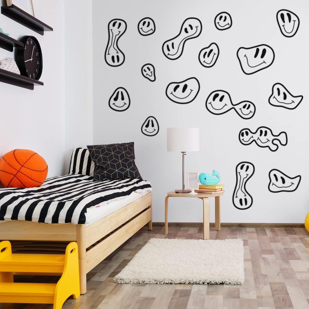 Fun and trendy smile decals in black, great for boys or girls.