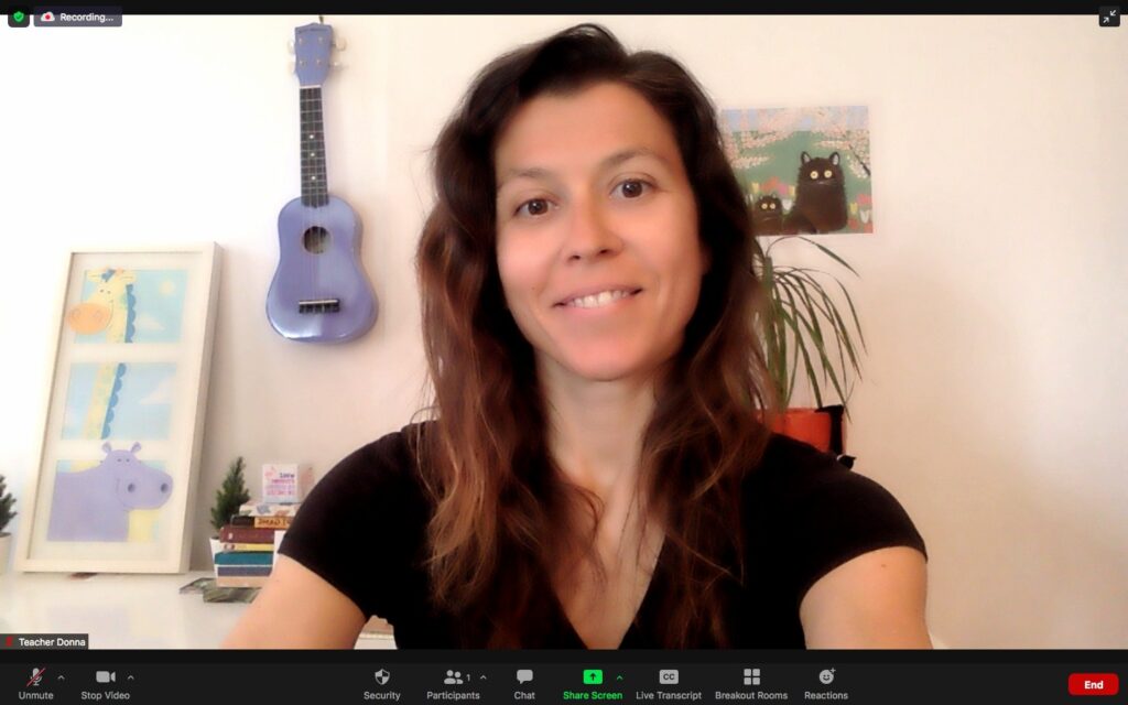A picture of me, teacher Donna, in my online classroom. I'm happy to share my Outschool review with you.