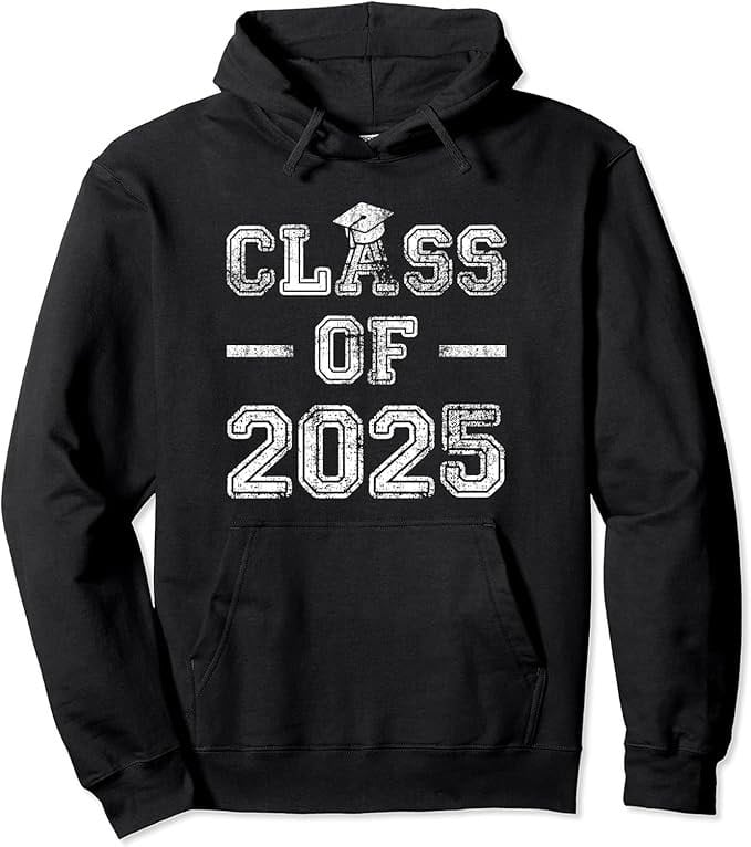 An image of a black hoodie with the words 'Class of 2025' on it.