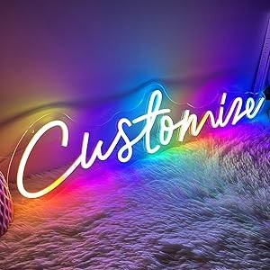An image of a neon sign in cursive that you can customize.