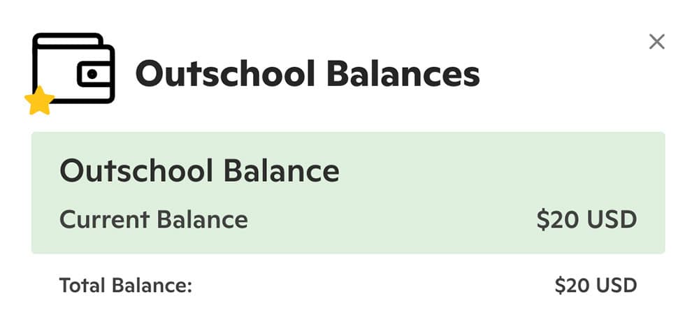 An image of a coupon for $20 off Outschool classes.