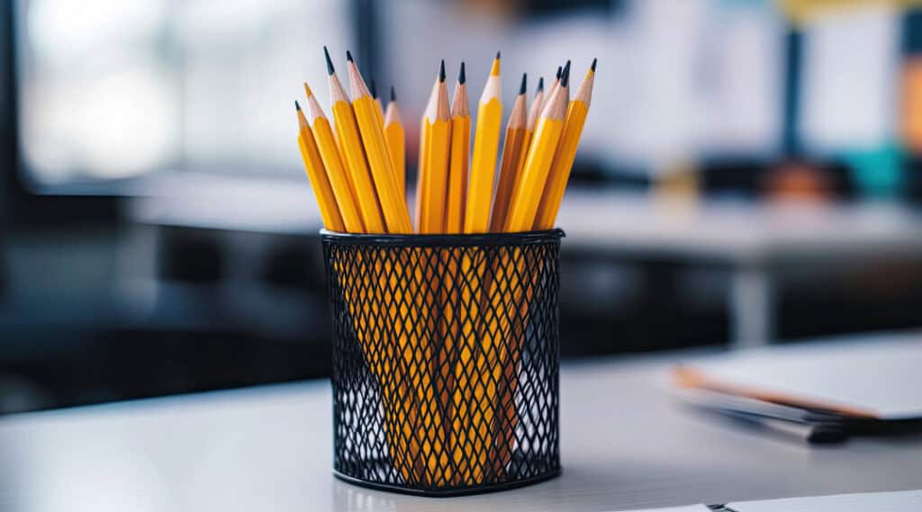 A basket of pencils - an essential back to school supply!