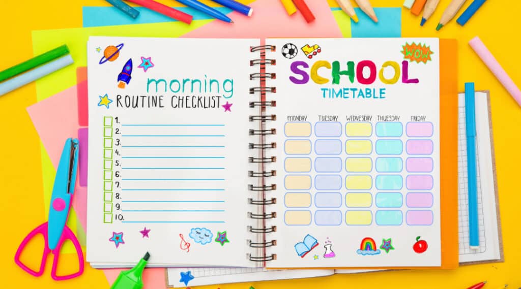 An image of a student planner, which makes a brilliant back to school supplies piece.