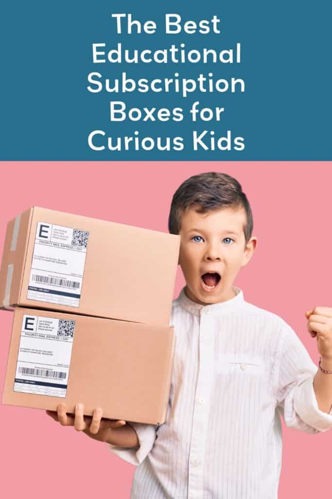 A pin to promote this blog featuring the blog title and a young boy holding two brown packages.