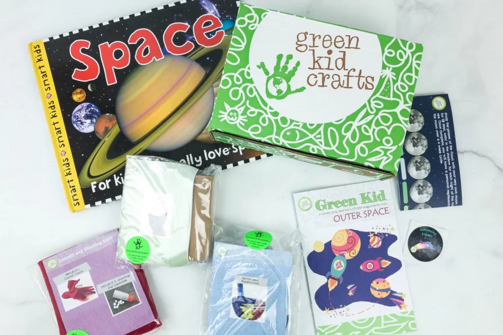 A picture showing Green Kid Crafts subscription box for kids.