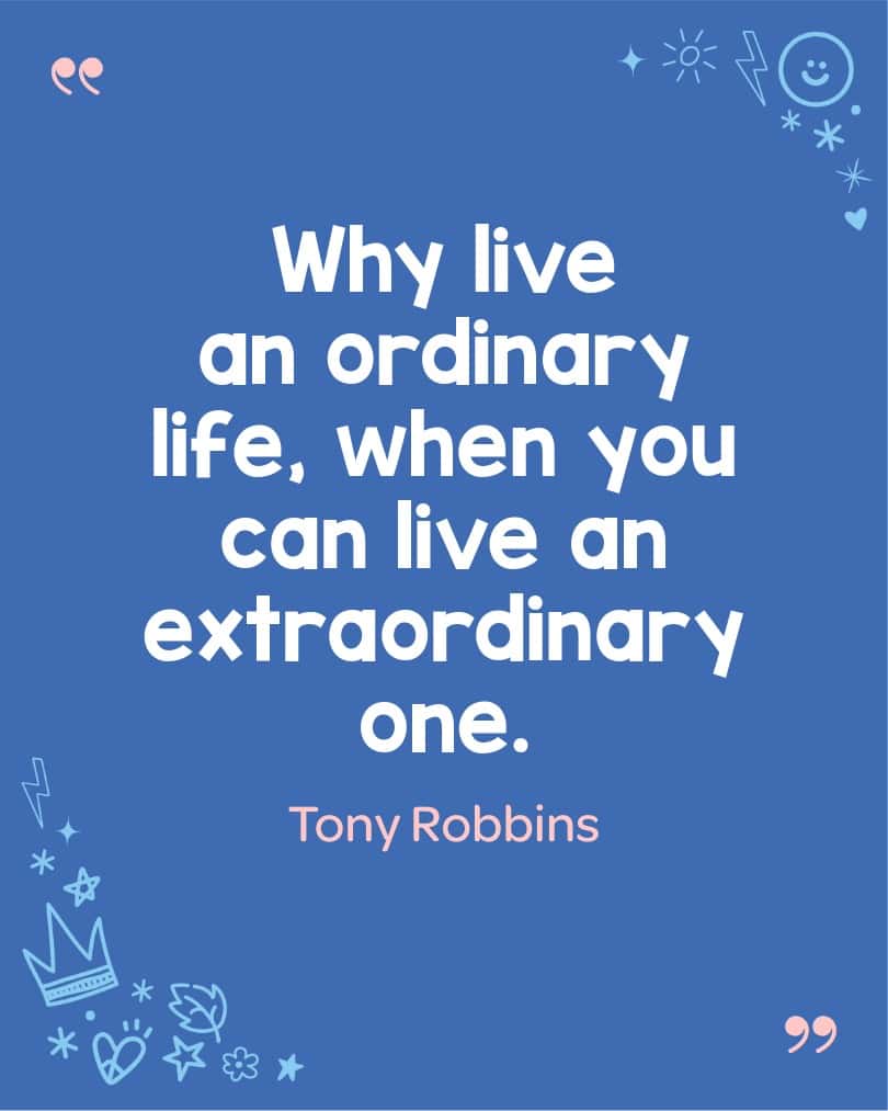 6. Tony Robbins quote inspiring students to dream big.