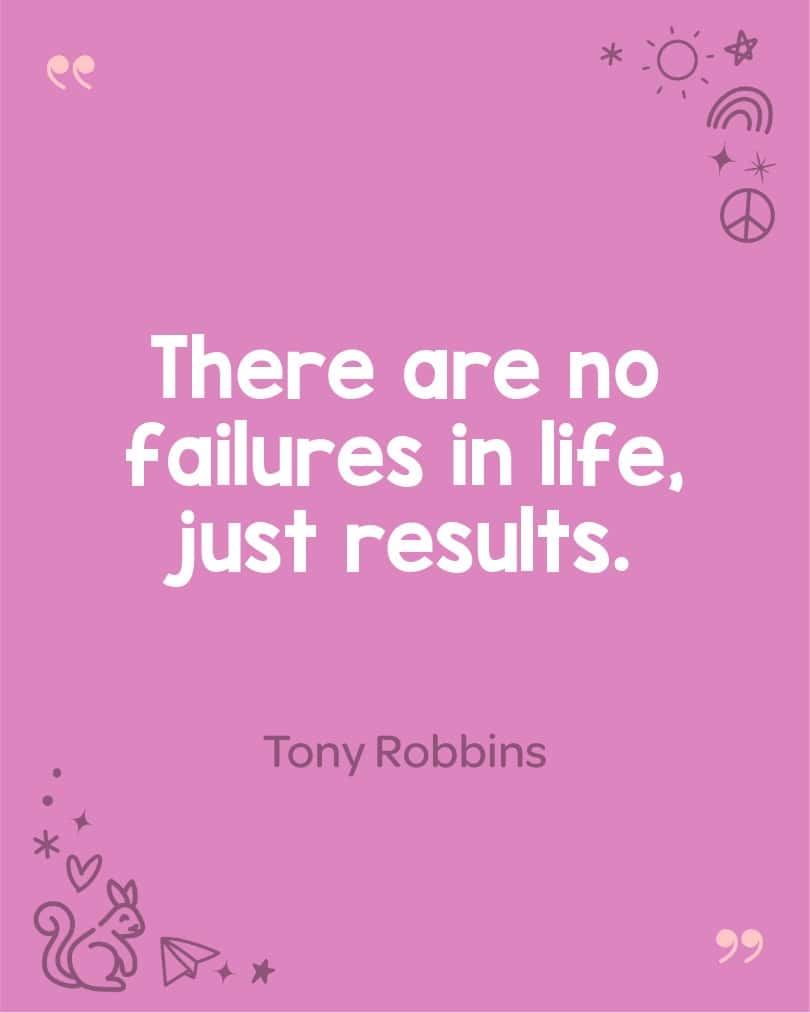 Tony Robbins motivational quote for students about the importance of results.
