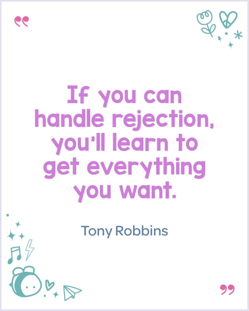 Uplifting Tony Robbins quote designed to inspire kids to embrace all that comes to them.