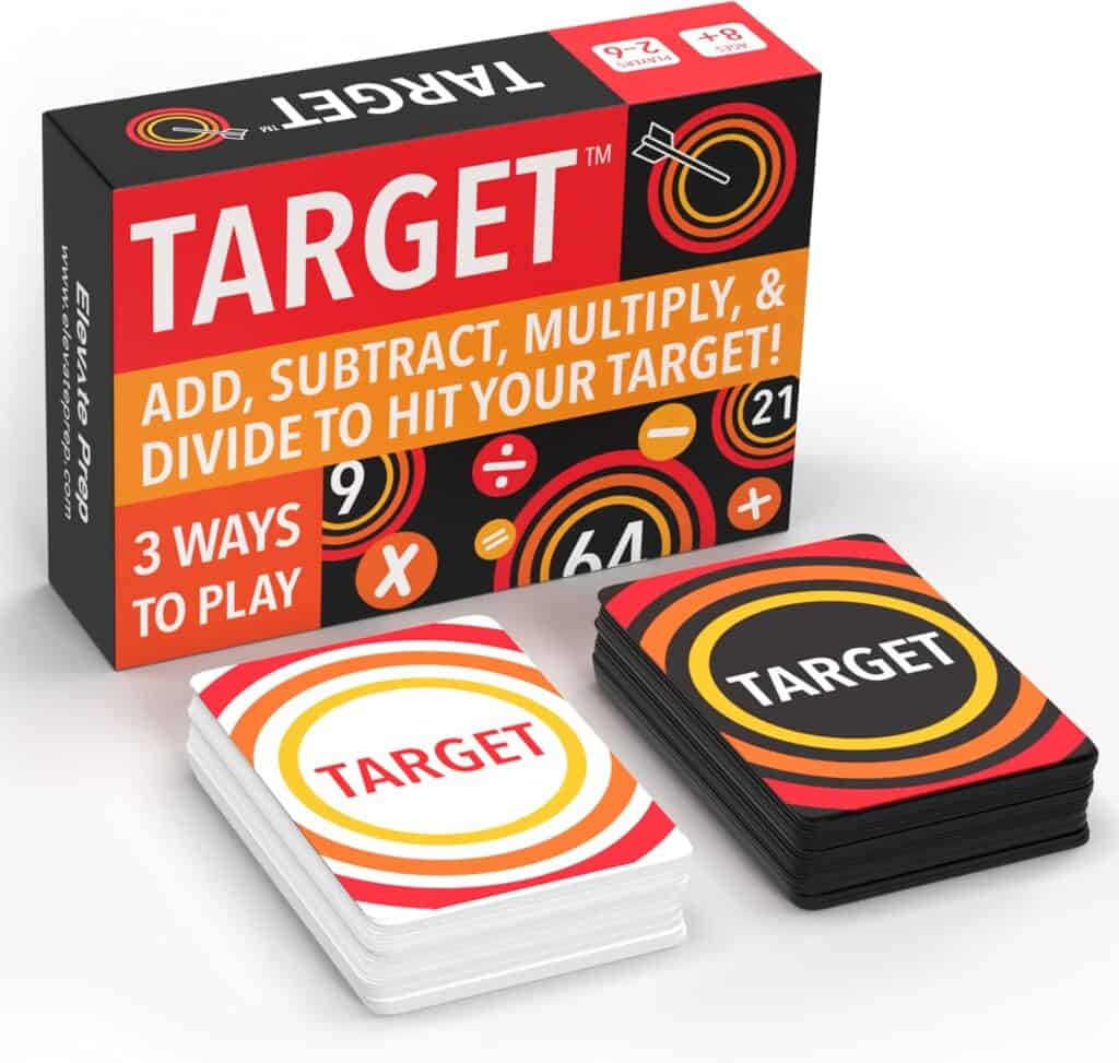 If you're looking to add to your math card games for kids, get Target! It's fun and educational.