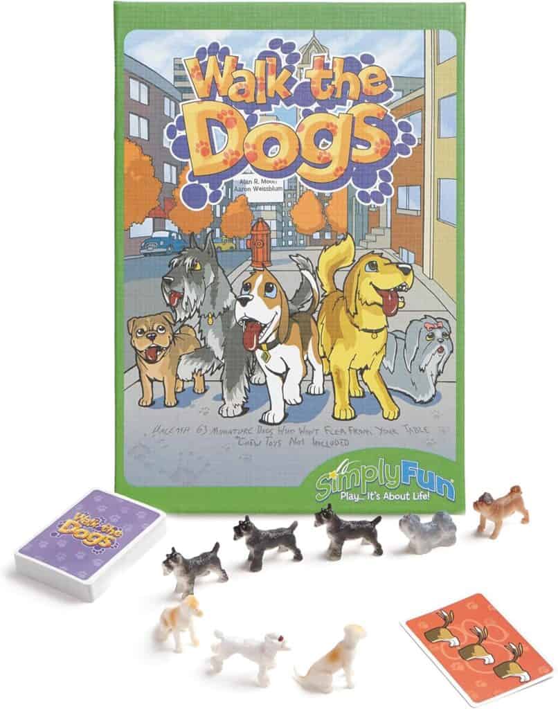 Walk the Dogs is one of the best math card games for kids.