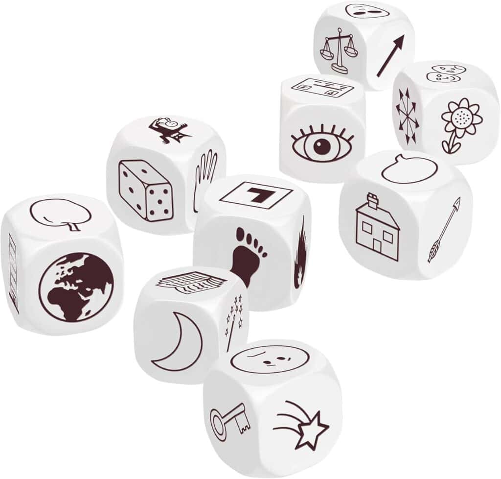 Rory's Story Cubes are a great way to make story prompts fun and creative.
