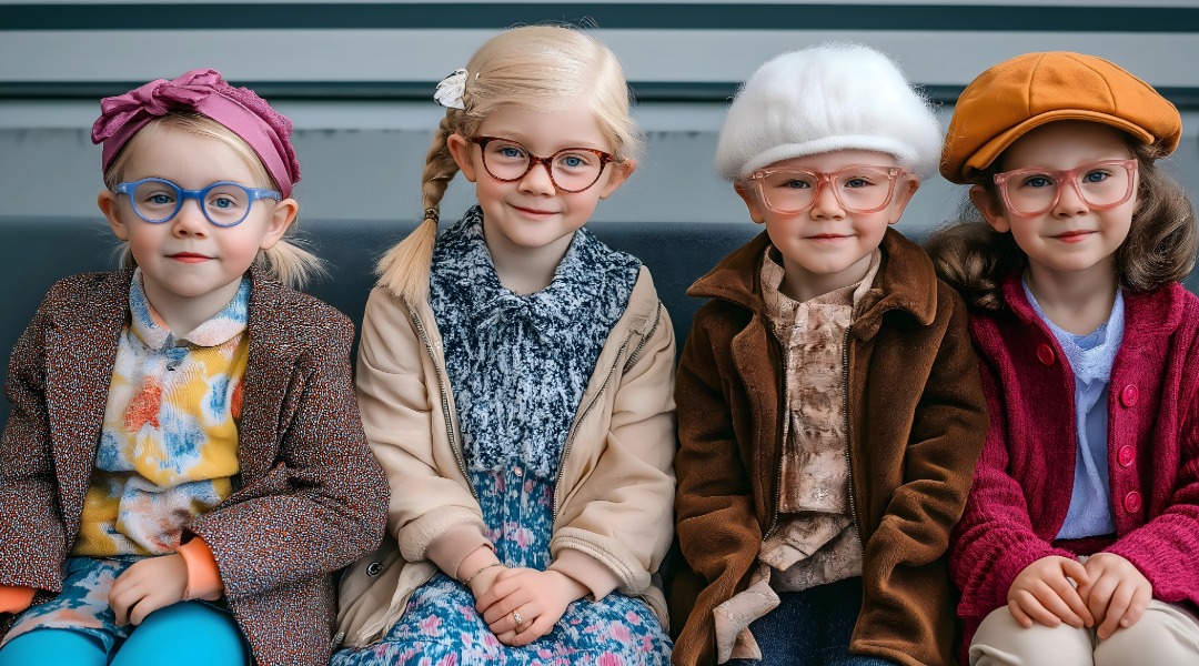 A picture of four grade 2 girls dressed as 100 year olds. This is one of our favorite 100th day of school activities. 