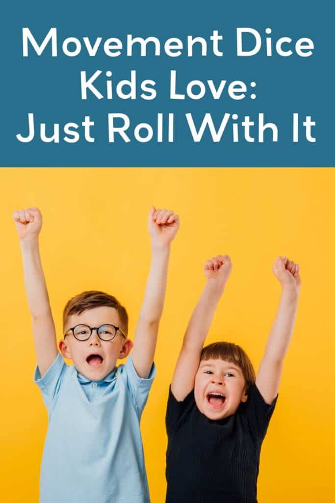 Happt children excited to play a movement dice game called Just Roll With It.
